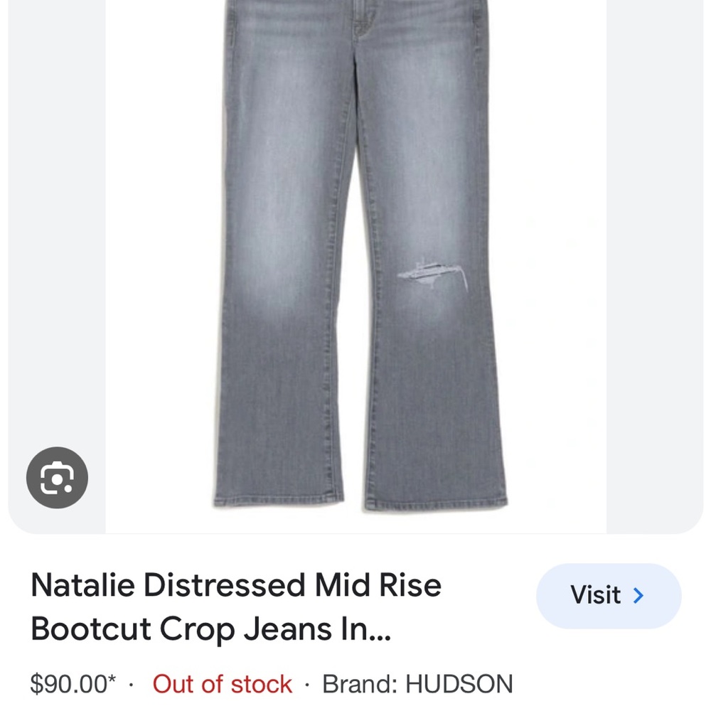 Hudson Natalie Graveyard Bootcut Crop Jean, NWT - Picture 3 of 8